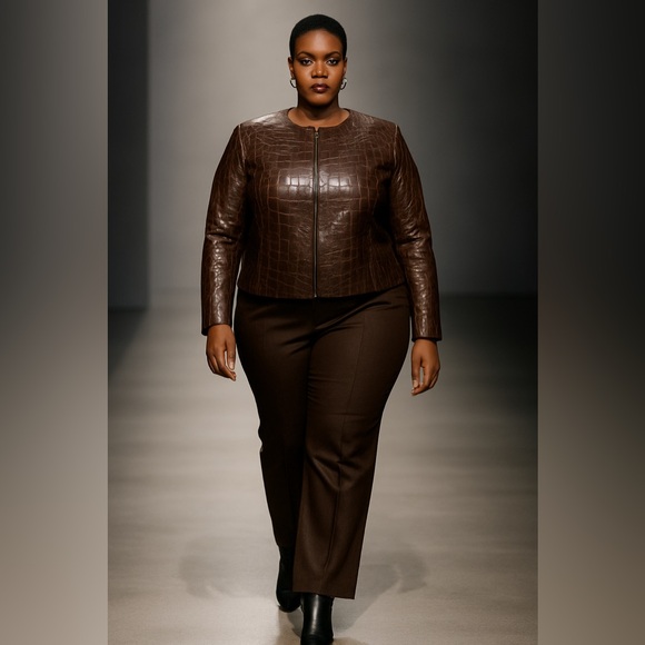 Liz Claiborne Croc Moto Jacket - Picture 2 of 7